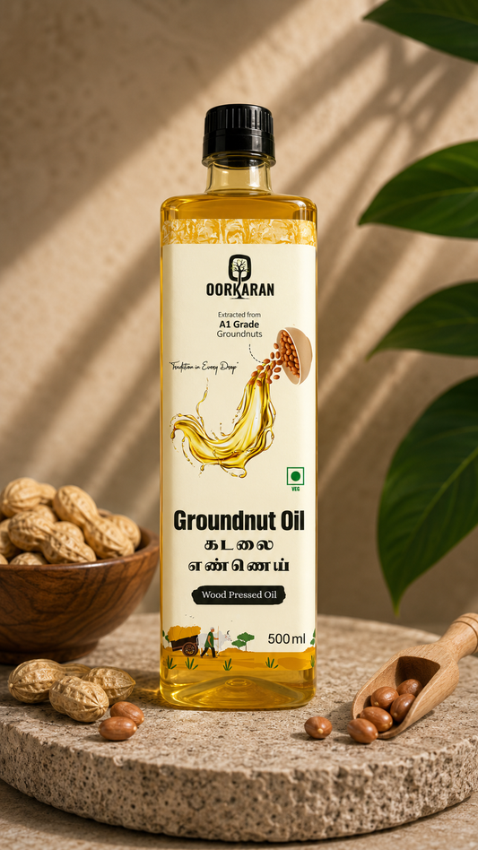Oorkaran Wood Pressed Groundnut Oil – 500ml